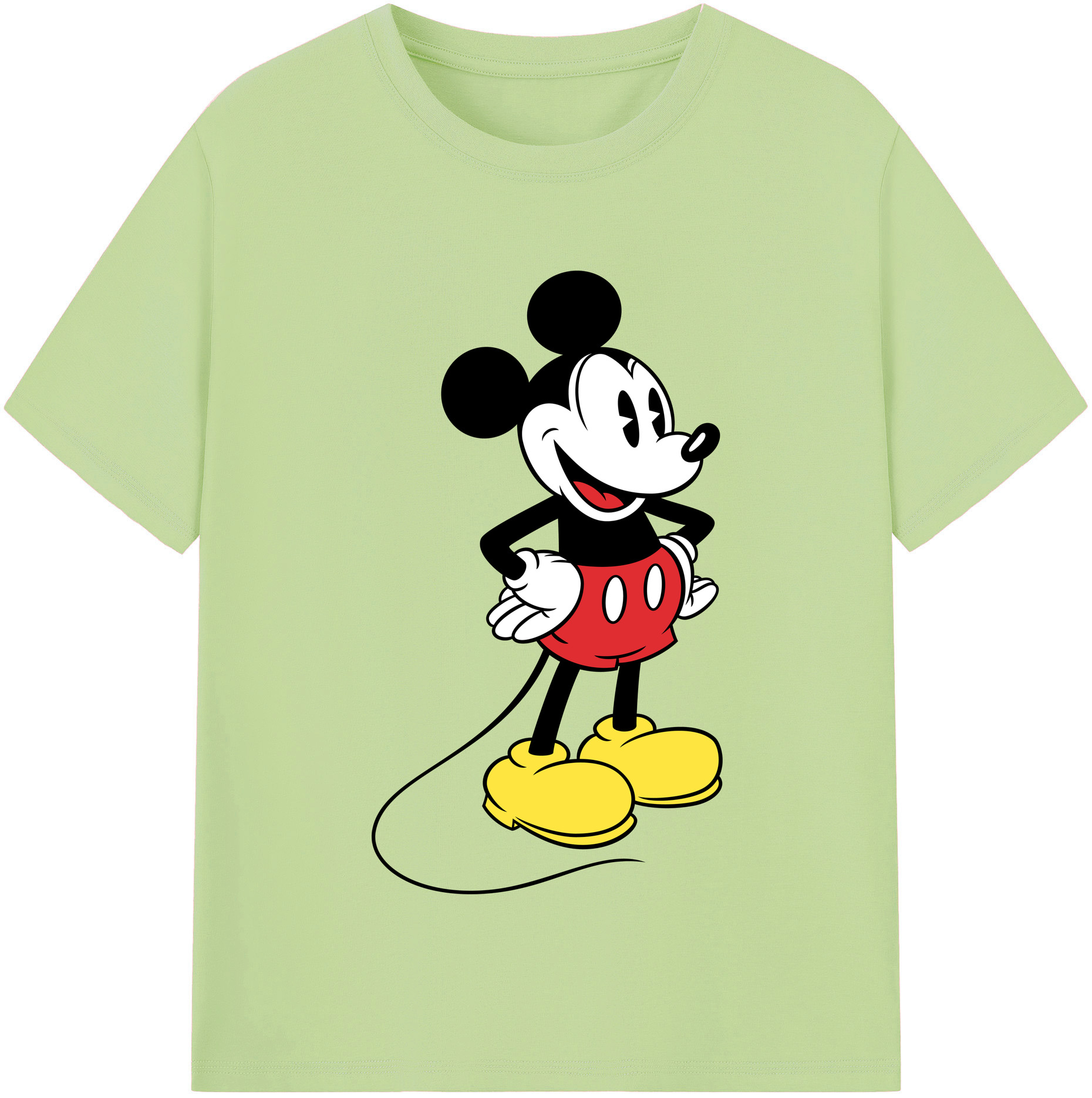 （画像用） ミッキーマウス Mickey Mouse 綿100％半袖Tシャツ（フロントプリント）